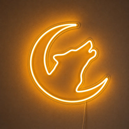 Amber Wolf Moon Neon Sign LED Neon Sign main product image