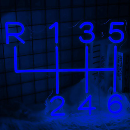 Amber Yellow Car Gear Shift Pattern Led Neon Sign For Car Lover Room Decor | Shineneon