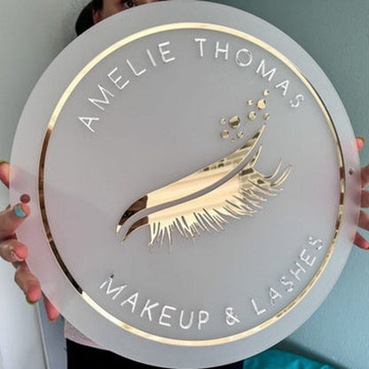 Amelie Makeup Salon Acrylic Business Logo Sign - Shineneon