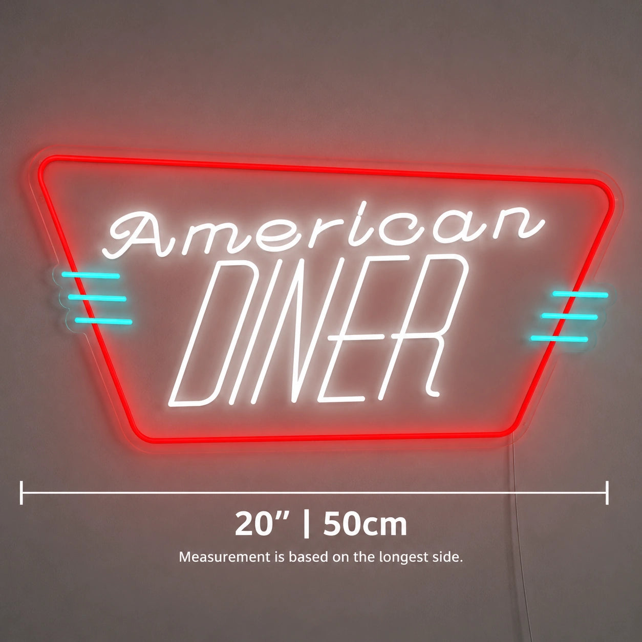 American Diner Wall Neon Sign LED Neon Sign size image