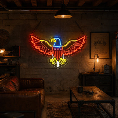 American Eagle Stars And Stripes Vintage LED Neon Sign real lifestyle scene