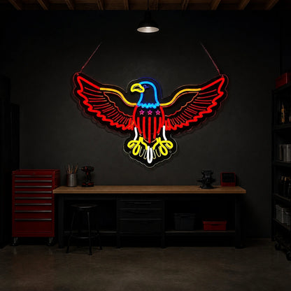 American Eagle Stars And Stripes Vintage LED Neon Sign size image
