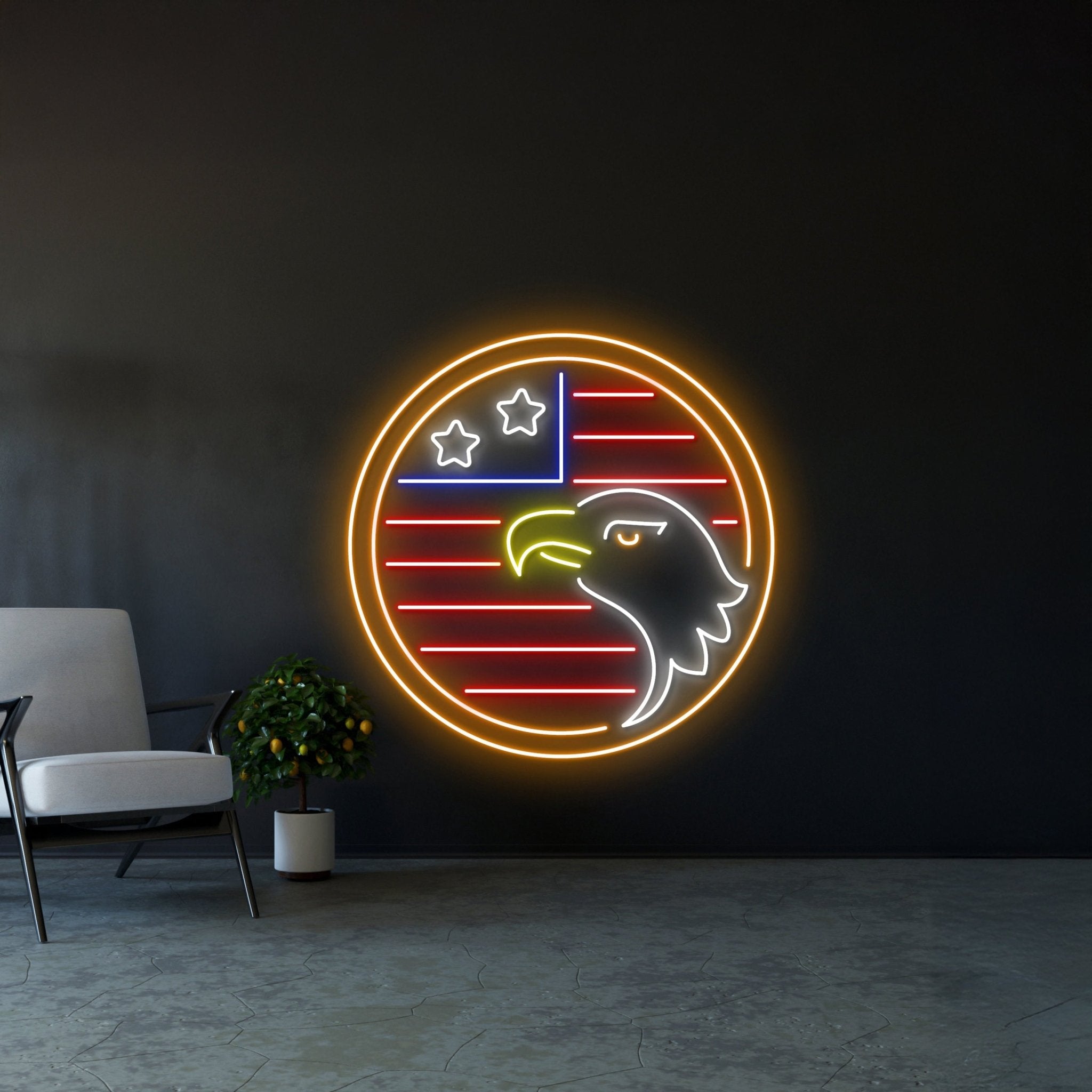American Flag And Eagle Led Sign - Shineneon