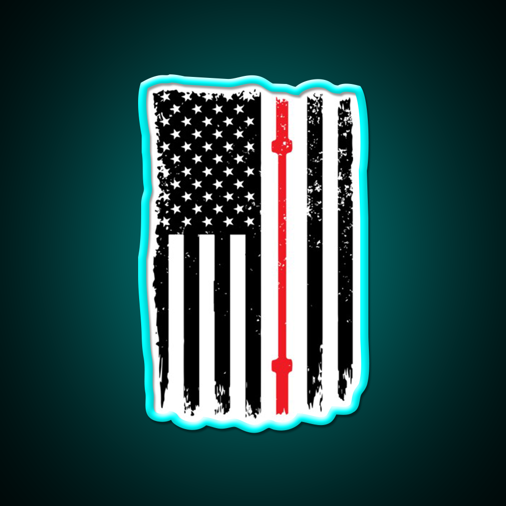 American Flag Gym Barbell Sports Gym Fitness Led Neon Sign Rgb Color