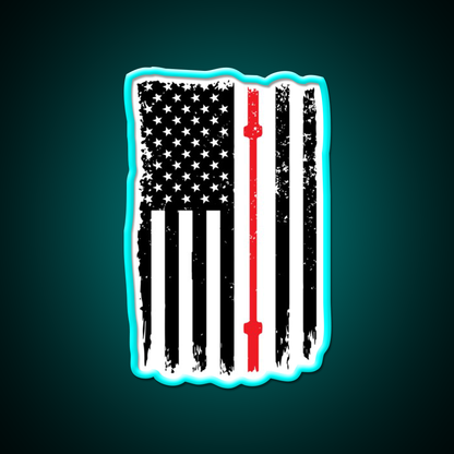 American Flag Gym Barbell Sports Gym Fitness Led Neon Sign Rgb Color