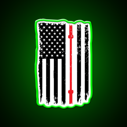 American Flag Gym Barbell Sports Gym Fitness Led Neon Sign Rgb Color