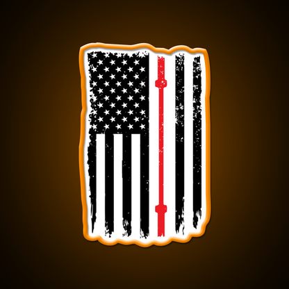 American Flag Gym Barbell Sports Gym Fitness Led Neon Sign Rgb Color