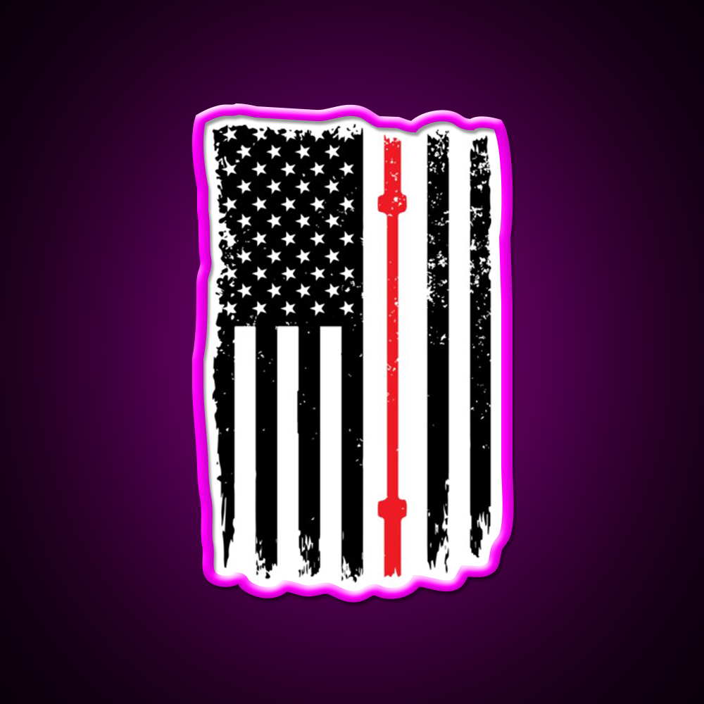 American Flag Gym Barbell Sports Gym Fitness Led Neon Sign Rgb Color