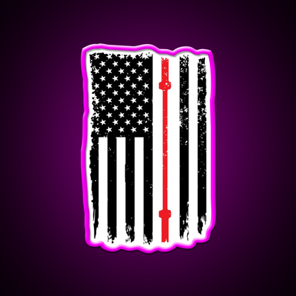 American Flag Gym Barbell Sports Gym Fitness Led Neon Sign Rgb Color