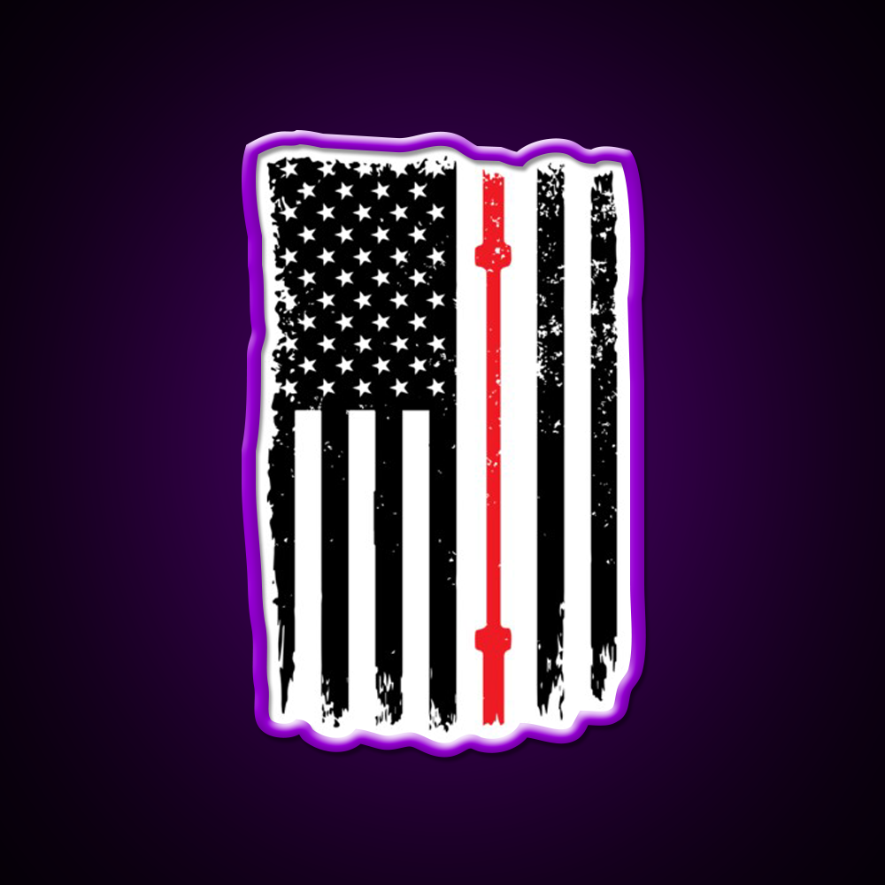 American Flag Gym Barbell Sports Gym Fitness Led Neon Sign Rgb Color