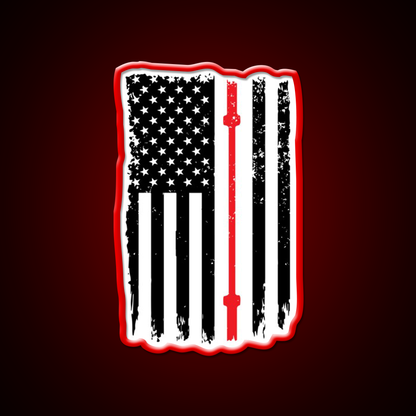 American Flag Gym Barbell Sports Gym Fitness Led Neon Sign Rgb Color