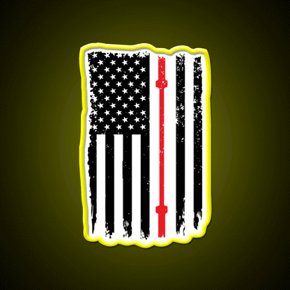 American Flag Gym Barbell Sports Gym Fitness Led Neon Sign Rgb Color