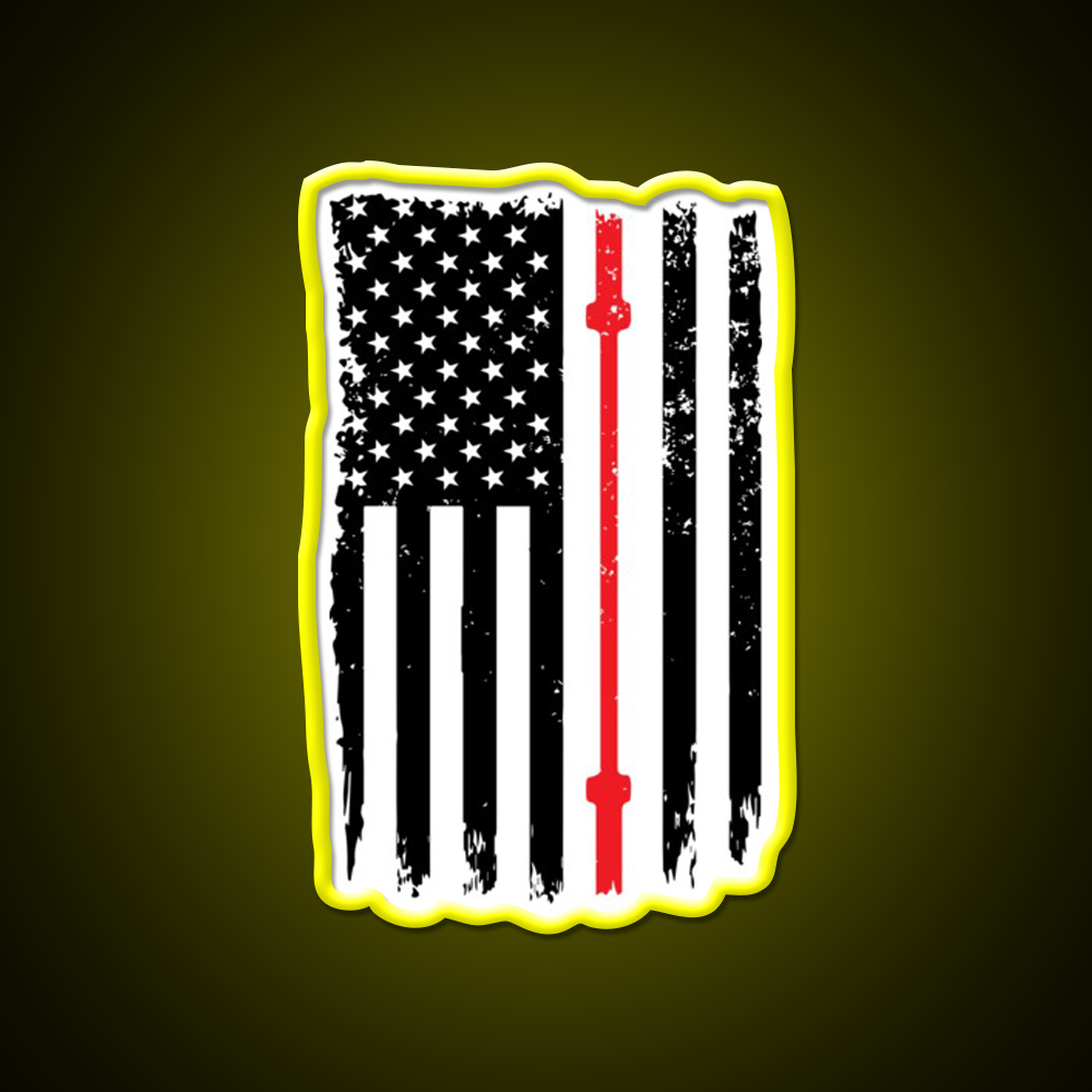 American Flag Gym Barbell Sports Gym Fitness Led Neon Sign Rgb Color