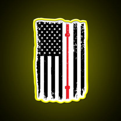 American Flag Gym Barbell Sports Gym Fitness Led Neon Sign Rgb Color