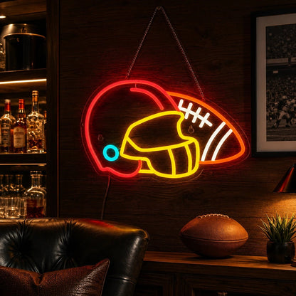 American Football And Helmet LED Neon Sign - Shineneon