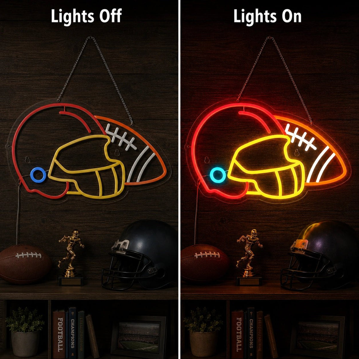 American Football And Helmet LED Neon Sign - Shineneon