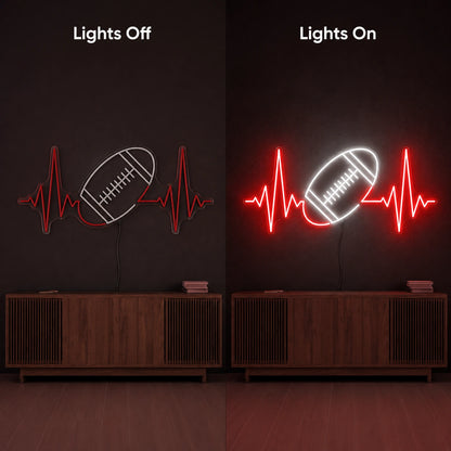 American Football Heartbeat LED Neon Sign main product image