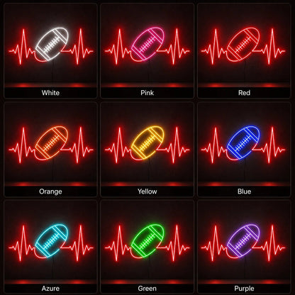 American Football Heartbeat LED Neon Sign - Shineneon