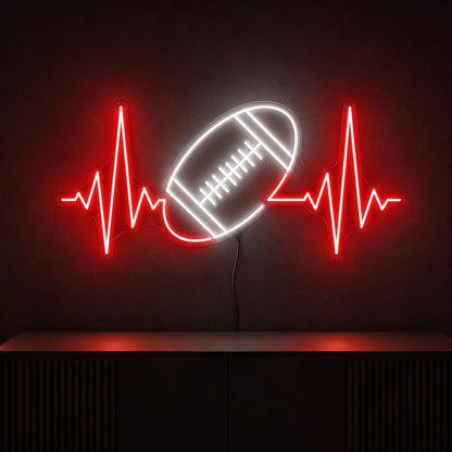 American Football Heartbeat LED Neon Sign - Shineneon