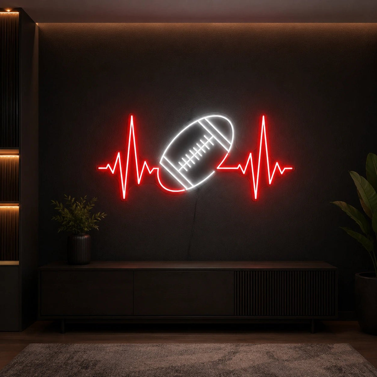 American Football Heartbeat LED Neon Sign - Shineneon