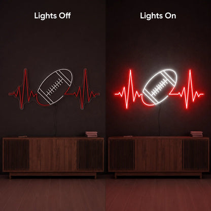 American Football Heartbeat LED Neon Sign - Shineneon