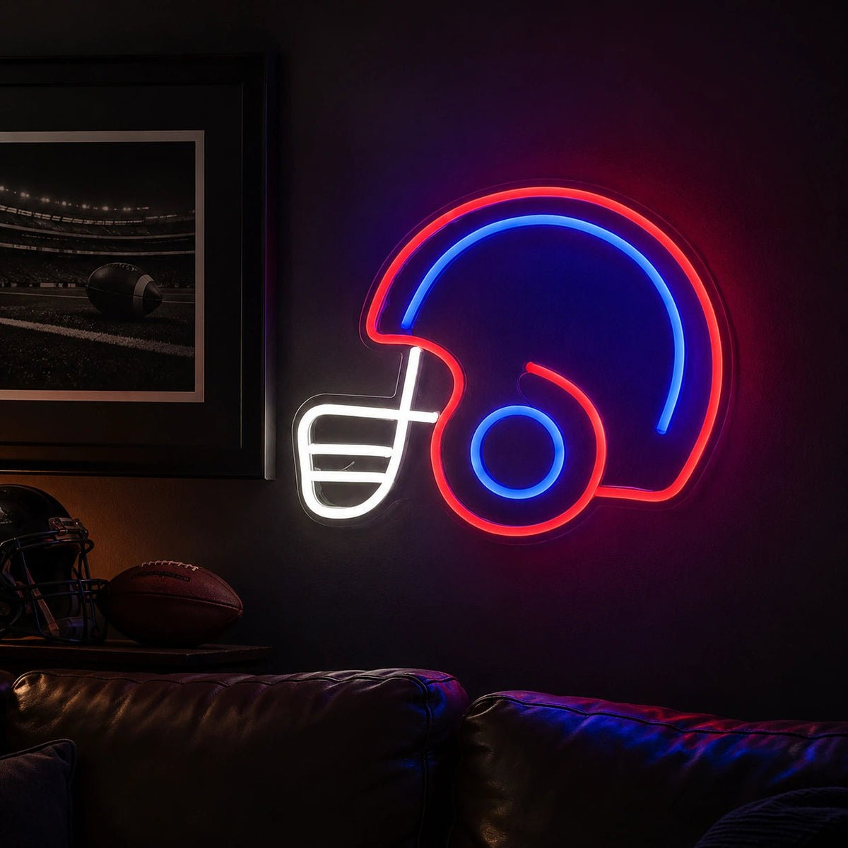 American Football Helmet Side Profile LED Neon Sign - Shineneon