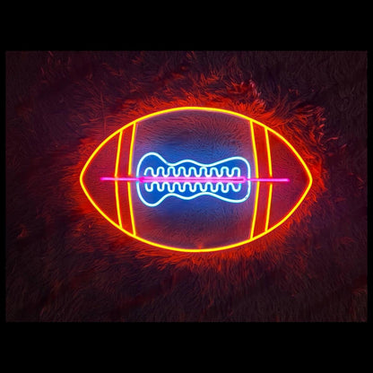 American Football Orange Blue Led Neon Sign For Sports Bar Decor | Shineneon