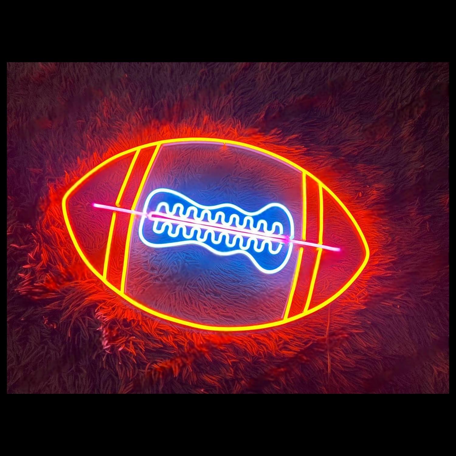 American Football Orange Blue Led Neon Sign For Sports Bar Decor | Shineneon