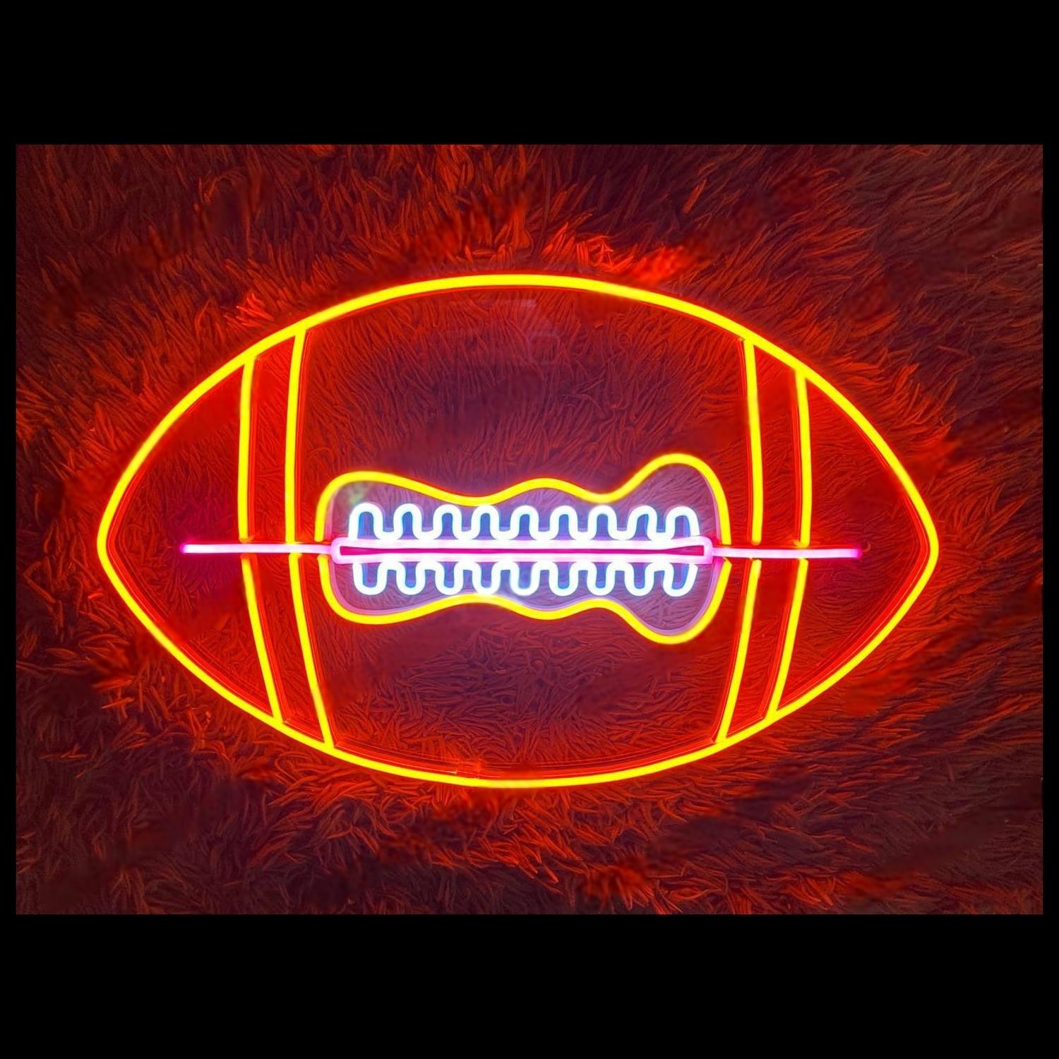 American Football Orange Blue Led Neon Sign For Sports Bar Decor | Shineneon