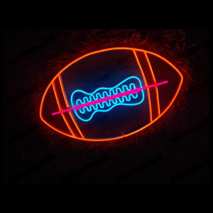 American Football Orange Blue Led Neon Sign For Sports Bar Decor | Shineneon