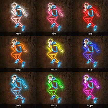 American Football Player LED Neon Sign color grid