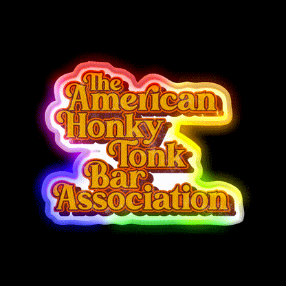 American Honky Tonk Bar Assoc Music Whiskey Drink Bar Led Neon Sign Rgb Color - LED neon sign close-up detail