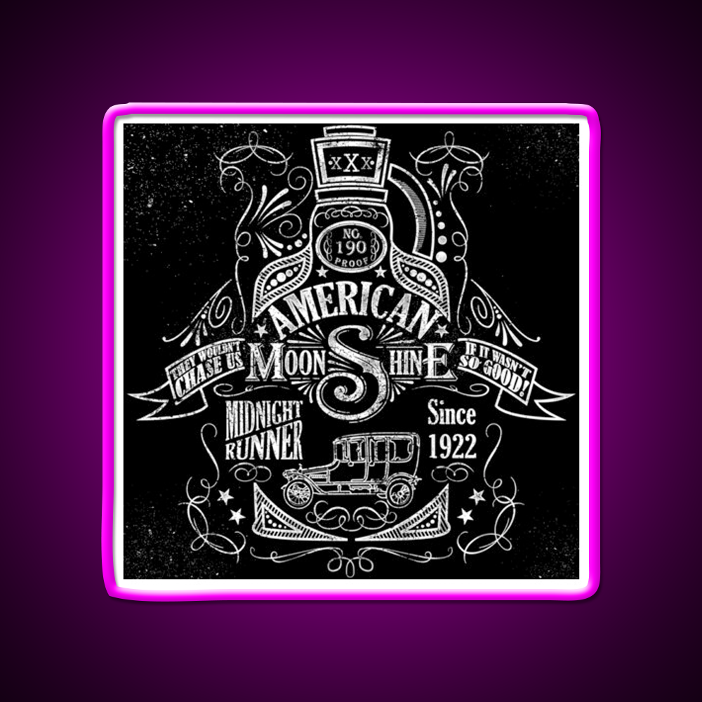 American Moonshine Vintage Whiskey Drink Bar Led Neon Sign Rgb Color