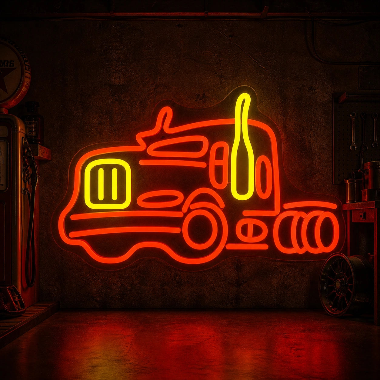 American Road Semi Truck Vintage LED Neon Sign high-converting product image