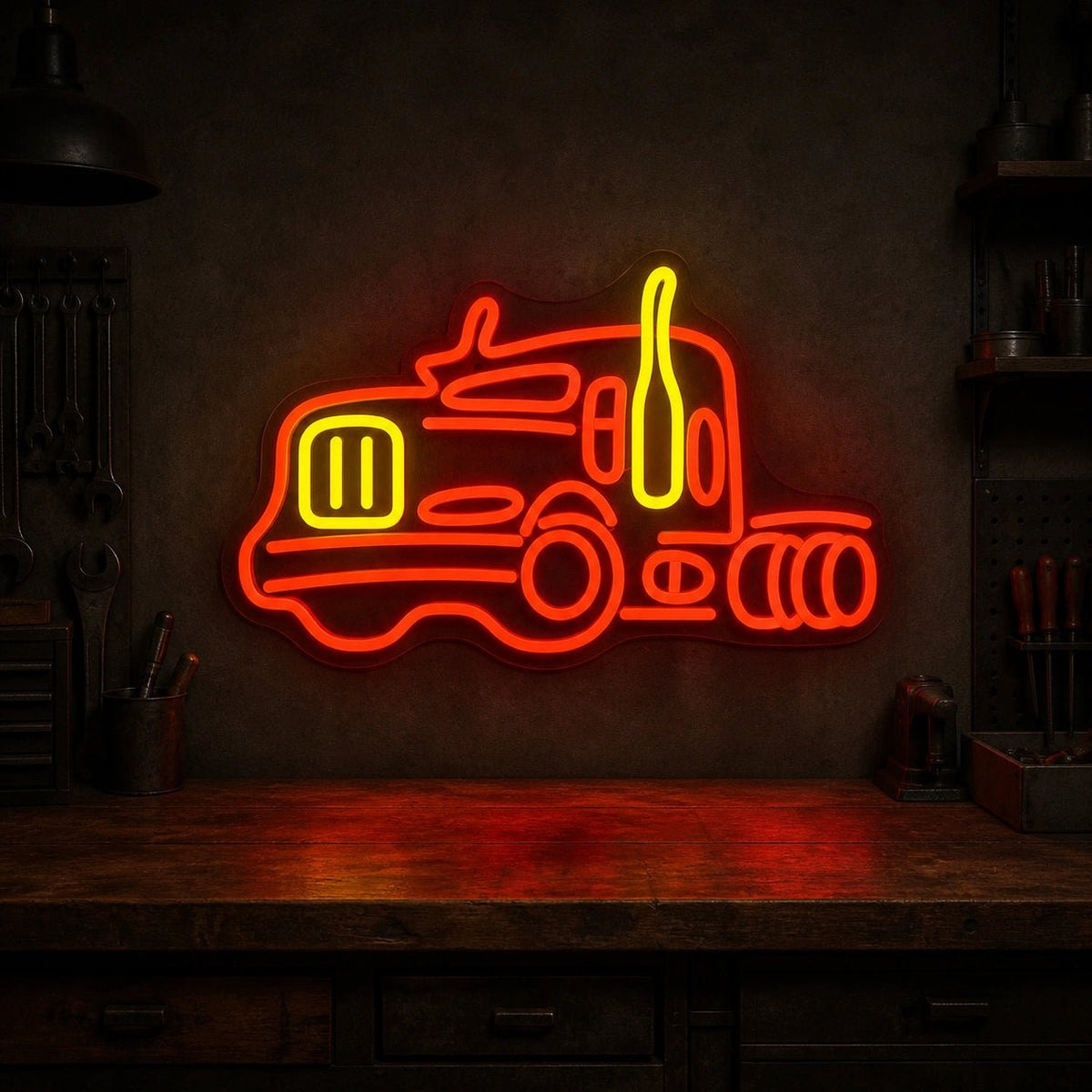American Road Semi Truck Vintage LED Neon Sign - Shineneon