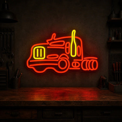 American Road Semi Truck Vintage LED Neon Sign - Shineneon