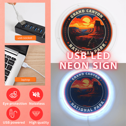 American Road Trip USB Neon Sign Highway Travel Wall Light Sign - Shineneon