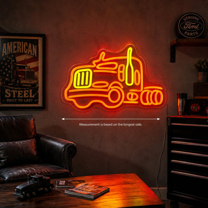 American Semi Truck LED Neon Sign size image