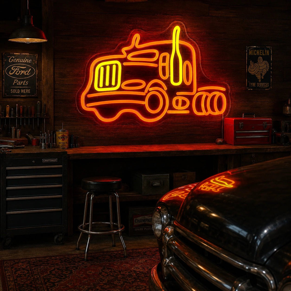 American Semi Truck LED Neon Sign - Shineneon