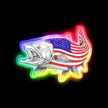 American Sl Head Salmon Beer Bar Decor Led Neon Sign Rgb Color - LED neon sign close-up detail
