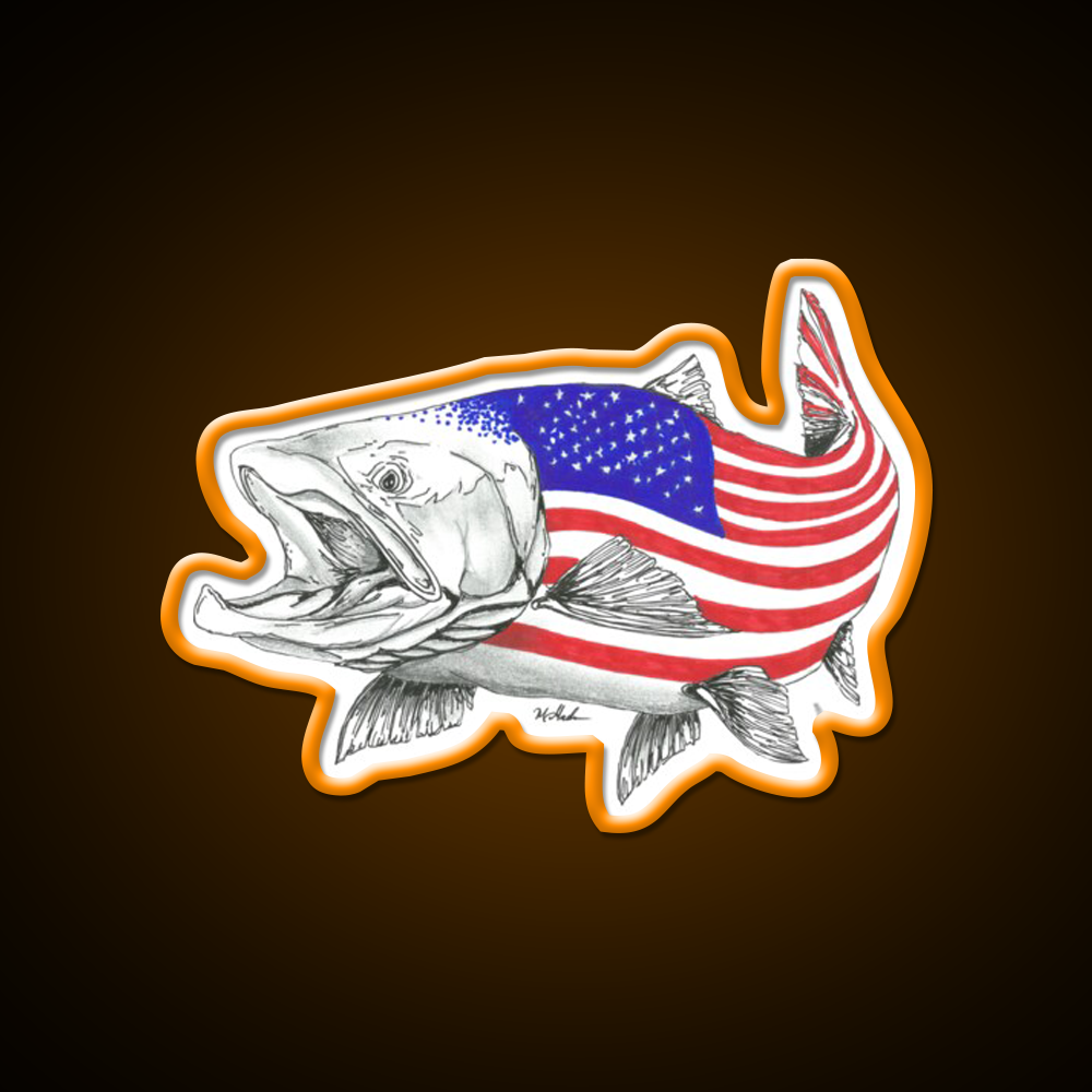 American Sl Head Salmon Beer Bar Decor Led Neon Sign Rgb Color - LED neon sign view 6
