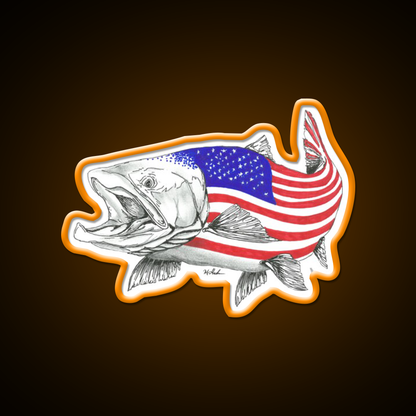 American Sl Head Salmon Beer Bar Decor Led Neon Sign Rgb Color - LED neon sign view 6