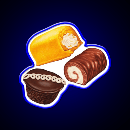 American Snack Cakes Pattern Snack Food Led Neon Sign Rgb Color - Shineneon
