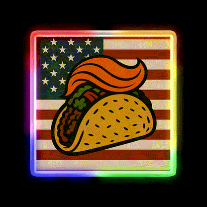 American Taco Led Neon Sign Mexican Food Sign Rgb Color - LED neon sign close-up detail