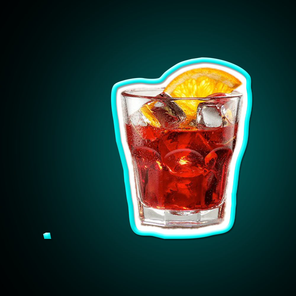 Americano Campari Cocktail Bar Decor Led Neon Sign Rgb Color - Size and dimension reference