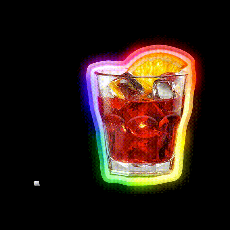 Americano Campari Cocktail Bar Decor Led Neon Sign Rgb Color - LED neon sign close-up detail
