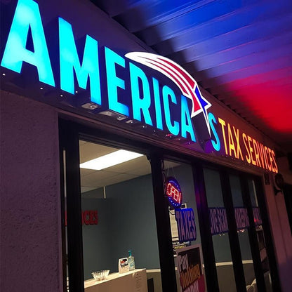 Americas Tax Store 3D Frontlit Letters Metal Led Sign - Shineneon