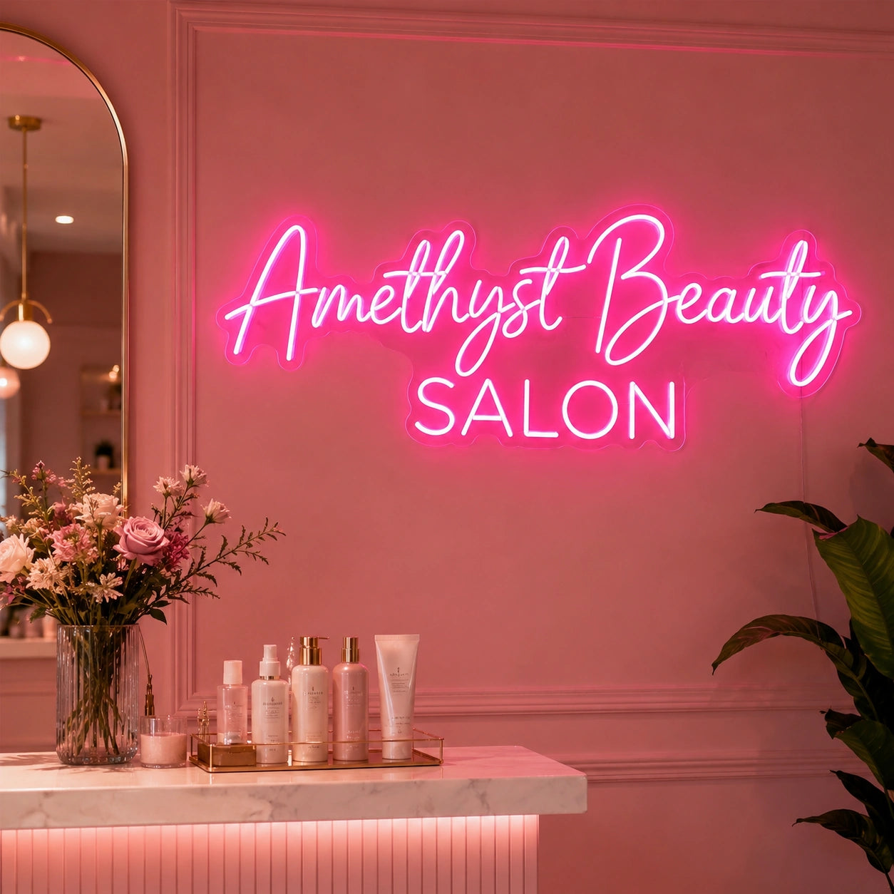 Amethyst Beauty Salon LED Neon Sign - 02 High-Converting Product Image