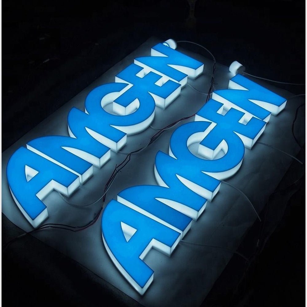 Amgen 3D Front And Back Lit Letters Acrylic Led Sign - Shineneon