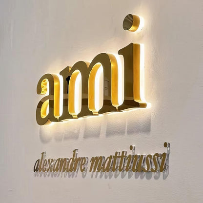 Ami Alexandre Mattiussi 3D Backlit Letters Aluminum Metal Led Sign